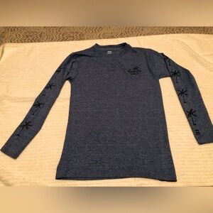 Billabong Blue Long Sleeve Shirt with Palm Tree Design- UPF 50